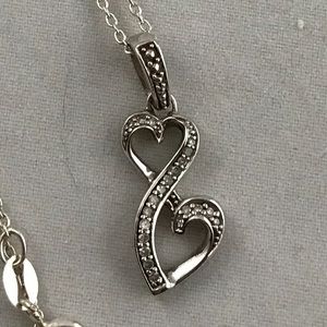Sterling love is forever diamond heart necklace